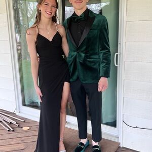 Elegant Black Satin Maxi Slip Dress